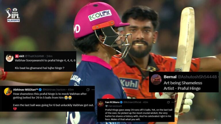 “How Shameless…” Praful Hinge’s Celebration On Vaibhav Sooryavanshi’s Wicket S – IPL 2026: Praful Hinge Celebration Against Vaibhav Sooryavanshi Sparks Fan Outrage